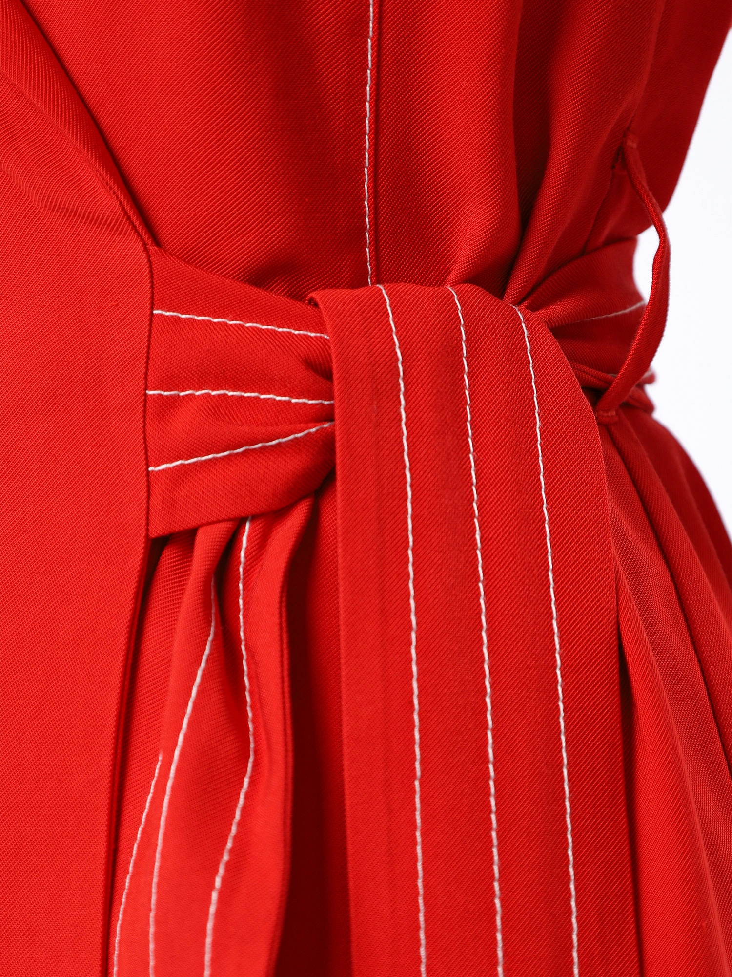 Платье красного цвета из смесовой вискозы расклешенного кроя